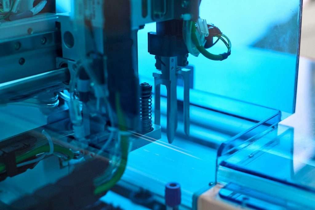 Machine guard on machinery in a lab